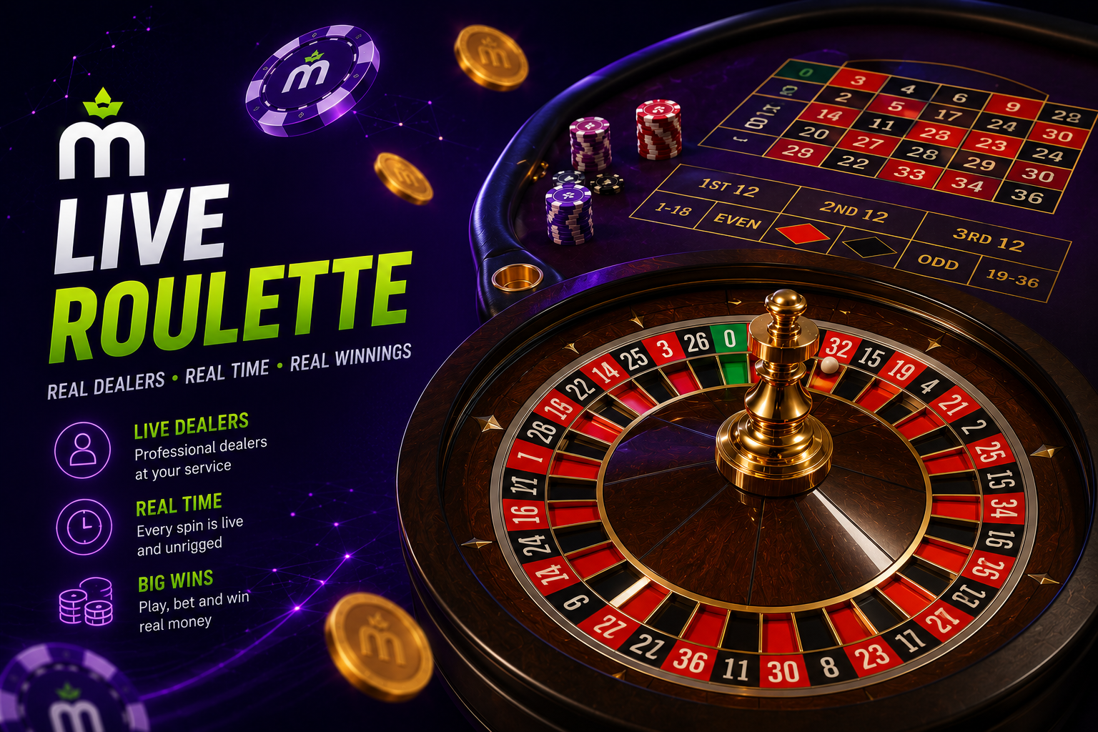 Ruleta en vivo y cartas representando el casino en vivo de MaxWin Casino
